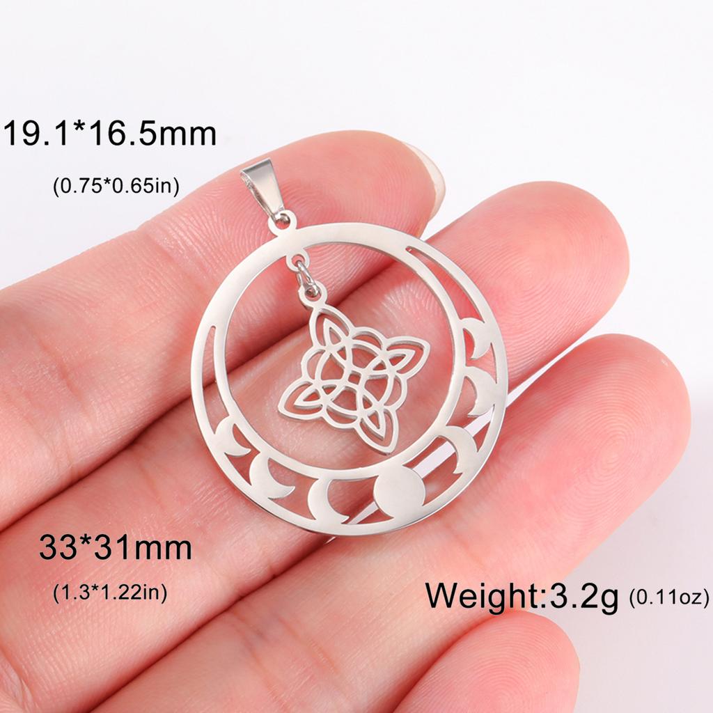 LIKGREAT 1Pcs Witch Celtics Knot Pendant Stainless Steel Wiccan Hanging Charm for Necklace Bracelet Earring Jewelry Making