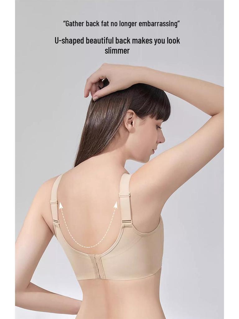 Seamless Underwire-Free Shaping Side-Support Bra for Large Busts