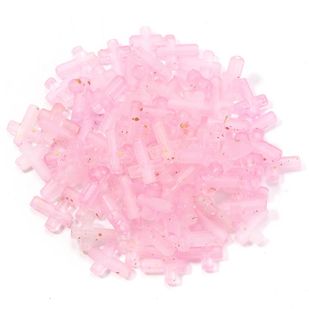 100pcs 12x15mm Cross Shape Acrylic Beads Colorful Matte Gradient Loose Bead For Jewelry Making DIY Necklace Bracelet Accessories