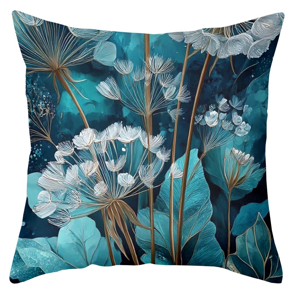 Blue Dandelion Patterned Cushion Covers For Home Decor Polyester Pillowcase, Sofa Decorative Cushion Cov Headboard Pillow