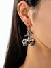 1 Pair Gothic Punk Style Cherry Skull Dangle Earrings, Skeleton Ghost Earrings Suitable for Women To Wear on Halloween