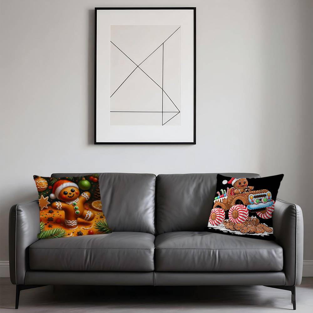 Christmas Gingerbread Man Cushion Cover 30x50 Polyester Sofa Cushions Decorative Throw Pillows Home Decoration Pillowcover