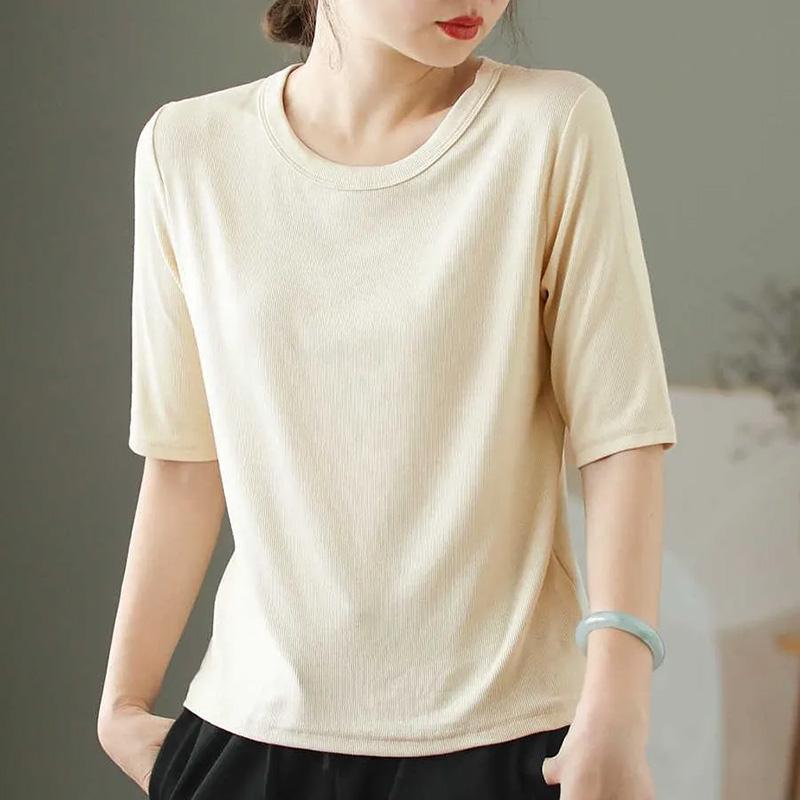 Dámské tričko Letní Velká velikost Bavlněné tričko Měkké Volné Potiskované Ležérní Pohodlné Pulovr Tričko Top