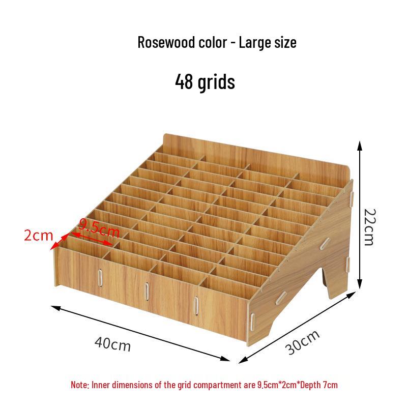 Wooden Desktop Mobile Phone Holder & Organizer with Multi-Compartments for Students & Meetings