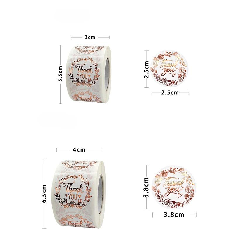 500 PCs Thank You Stickers, Monogrammed Floral Pattern Label Stickers, Thanksgiving Gift Stickers, Sticker Labels