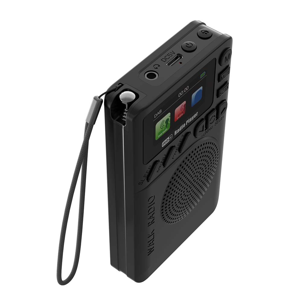Mini DAB FM Digital Radio with Headphone Jack Portable Radio Speaker Rechargeable MP3 Playback Speaker for Running Sports