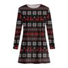 Women's  And Winter Round Neck Long Sleeve Christmas Print Dress