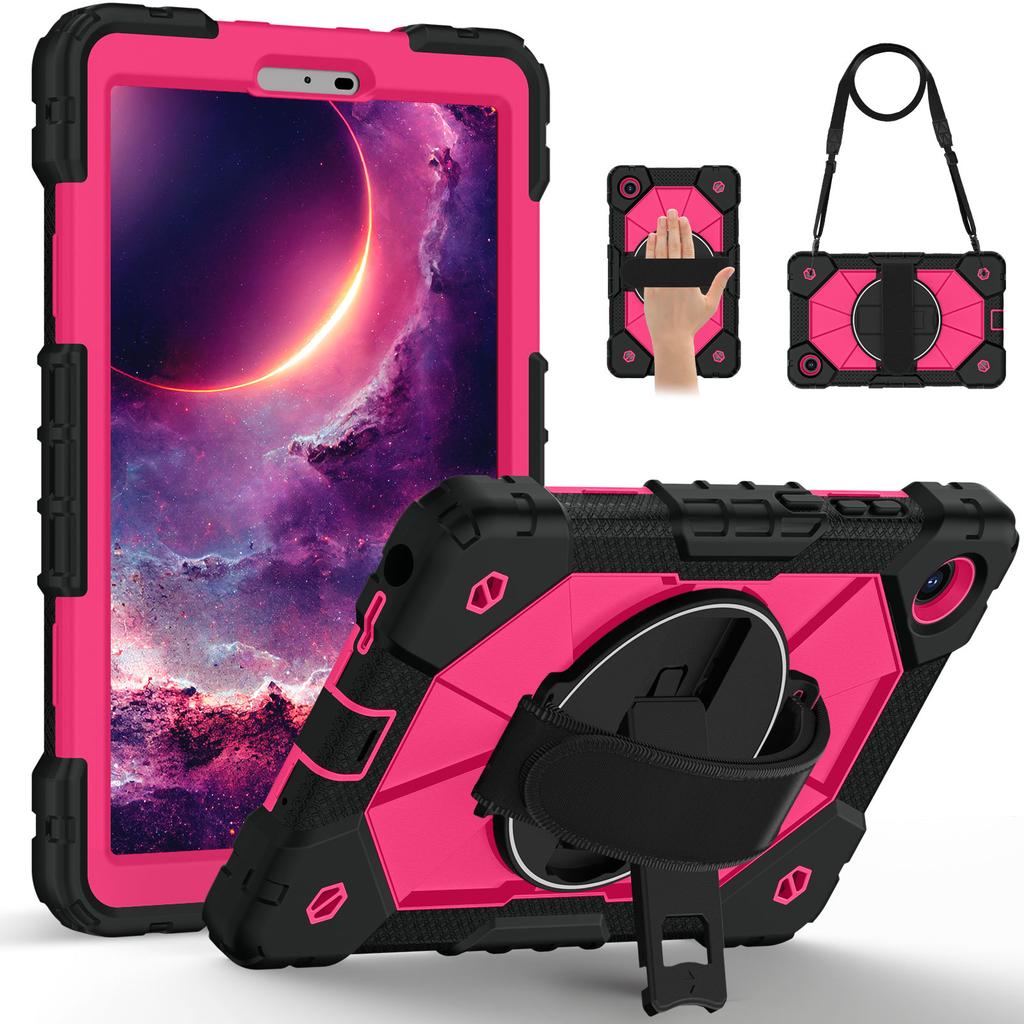 Rotatable Heavy Duty Case for Lenovo Tab One (K9) 2025 8.7 Inch TB305FU Rugged Stand Cover with Shoulder Strap 3-Layers Protect