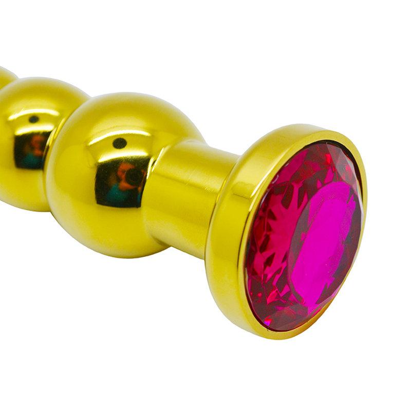 Metal Stopper Golden Beads Smooth Touch Anal Toys Butt Plug, Adult Sex Toys for Women Erotic Sex Products