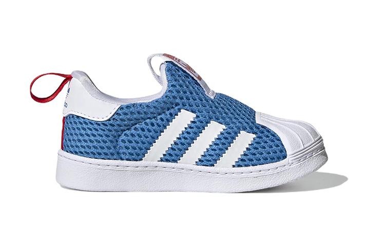 Adidas Originals SUPERSTAR 360 Abrasion Resistant Low top Toddler Shoes Blue Infant And Toddler GY9143