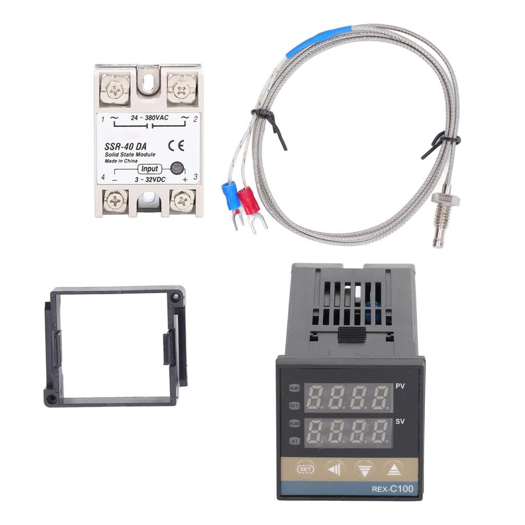 Digital PID Thermostat Kit Waterproof High Accuracy Professional PID REX C100 Temperature Controller for Farm 100V‑240V