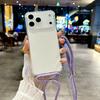 Shockproof Clear Soft Bumper Case For For Iphone 17 16 1 14 Pro Max Plus Crossbody Lanyard Necklace Strap Cord Nylon Rope Cover