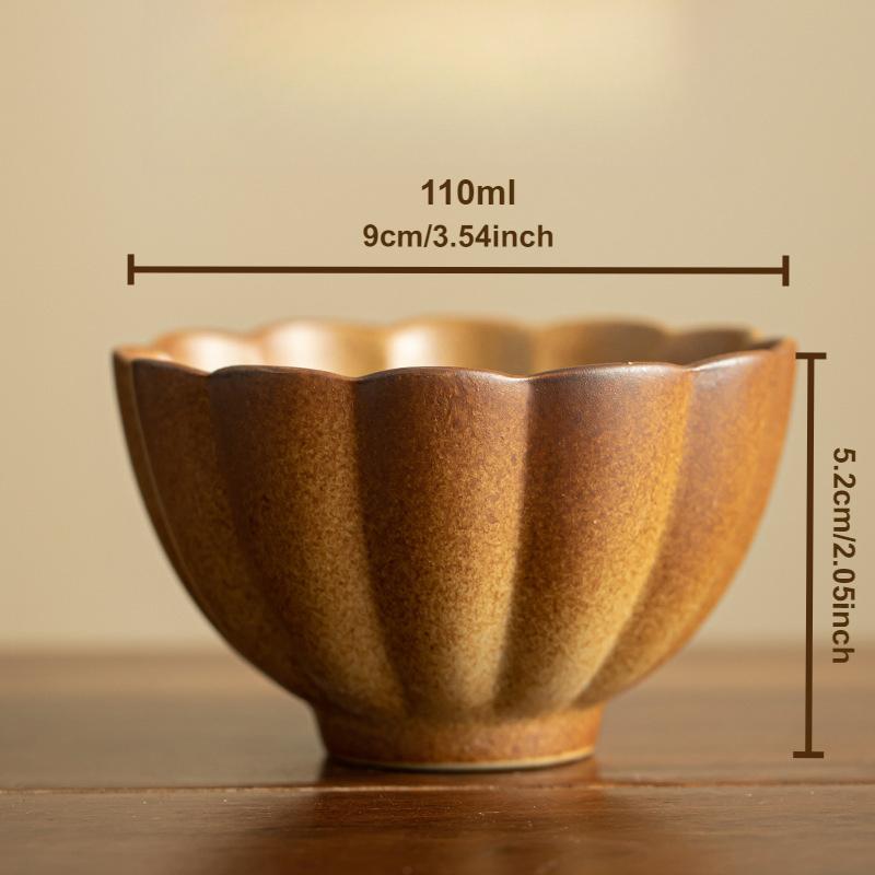 

Rough Plain Pottery Petal Tea Cup Creative Ceramic High-grade Kung Fu Tea Mug Set Personal Stove Boiling Gongfu Teacup Teaware