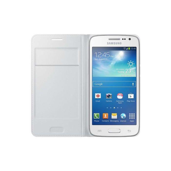 Pouzdro s klopou - SAMSUNG - EF-WG386BW - Bílé - Kompatibilní s Galaxy Core 4G - Zapínání na klopu