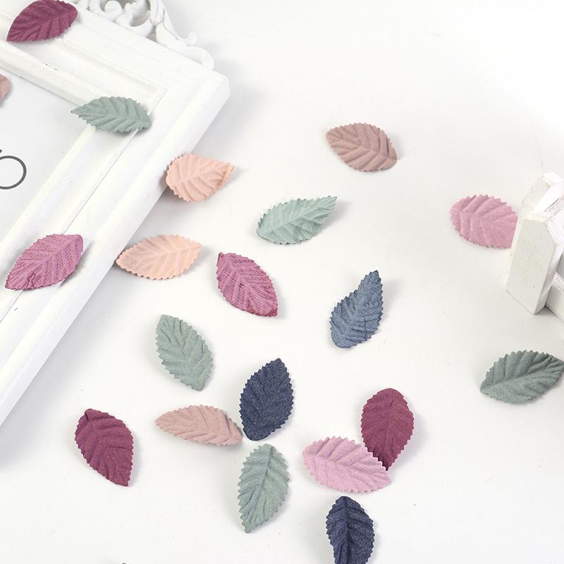 30Pcs 4CM Tree Leaf Artificial Flower Leaves For Home Wedding Decoration 2025 Fall Wreath Garland Bookmark Decor DIY Accessories