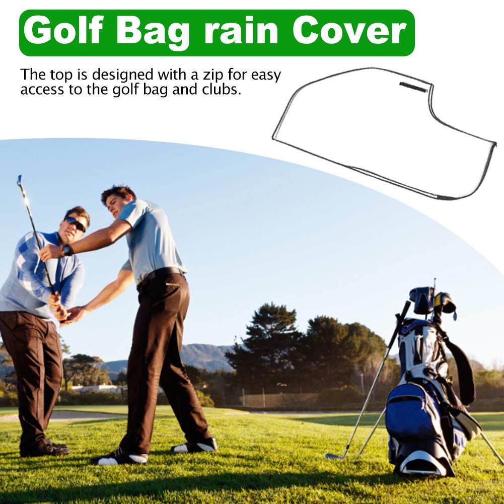 PVC Golf Bag Rain Cover Transparent  Clear Golf Cart Travel Bag with Hood Golf Bag Protector Outdoor Sporting Supplies