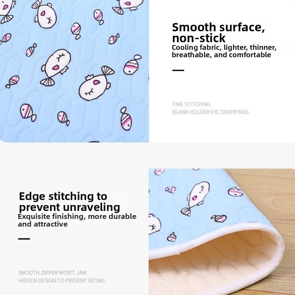 Non-Slip Cooling Pet Mat Breathable Ice Silk Mat Durable Pet Sleeping Pad Floor Use