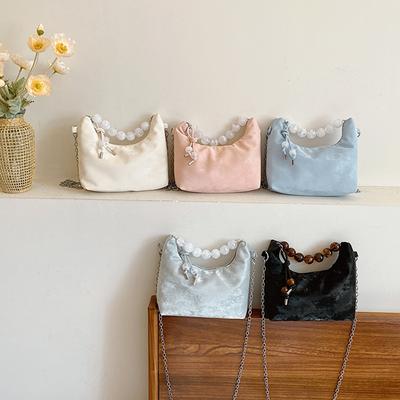 New Chinese-style Hand-held Pearl Bag for Women's Summer New Fashionable Simple Niche Design Commuter One-shoulder Crossbody Bag