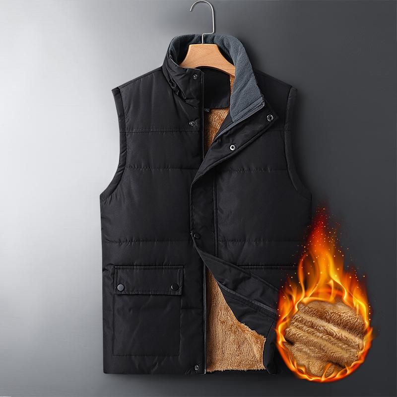 

Пальто без рукавов большого размера для мужчин 2024 года, модный меховой жилет большого размера для мужчин, теплый флисовый жилет, мужская брендовая одежда, зимние жилеты, куртки 3XL чёрный
