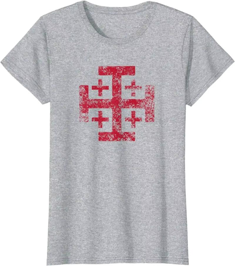 2025 Knights Templar Jerusalem Cross Kingdom of Jerusalem Men TShirt Short Sleeve Casual Cotton ONeck Summer TShirt L