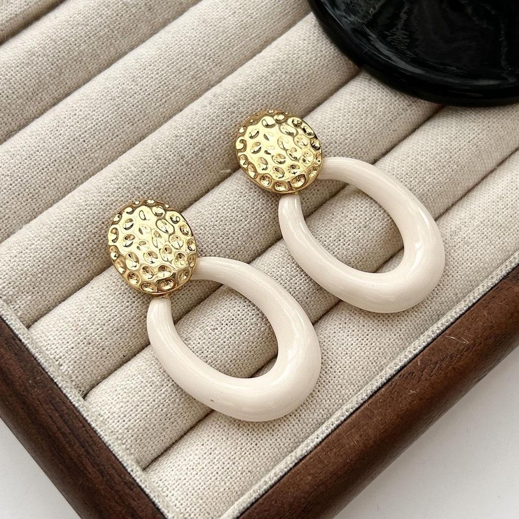 Retro Gem Pearl Flower Earrings - European Court Style, Light Luxury, Versatile Long Earrings