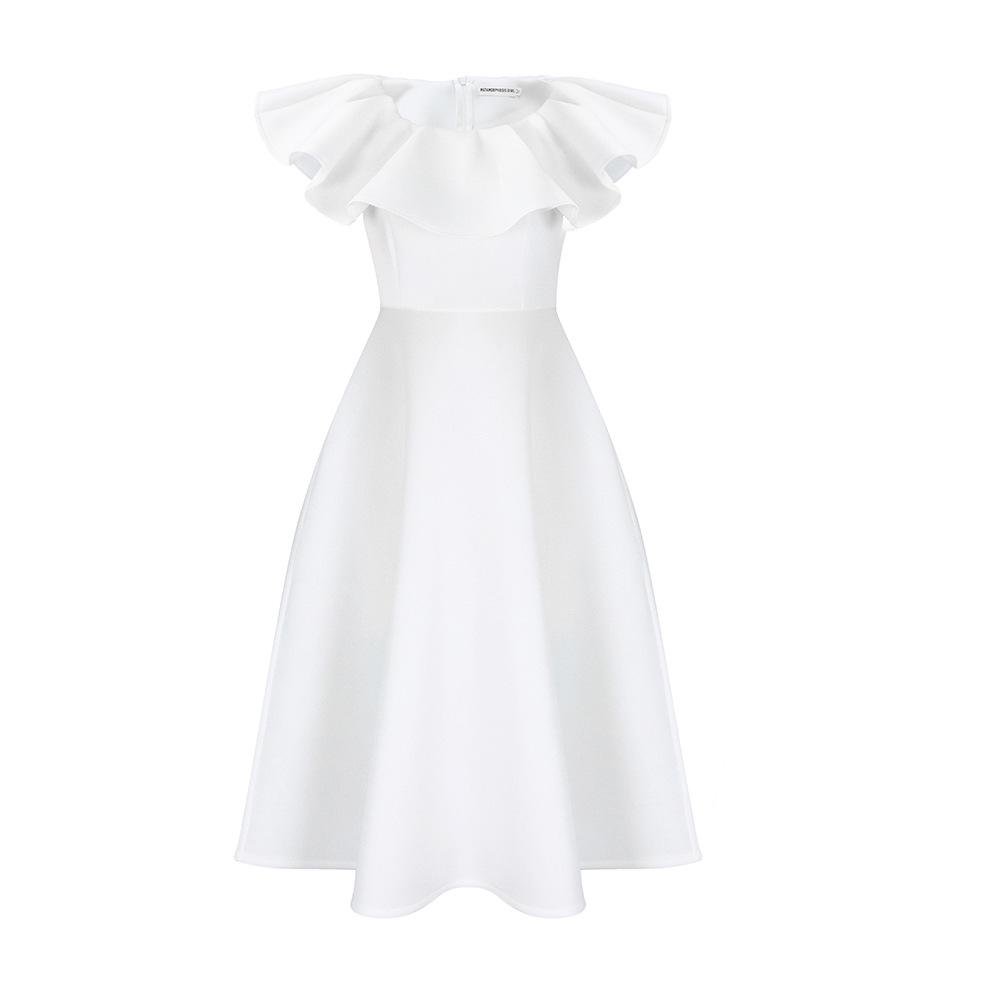 D367 European & American Summer Fashion Women's Ruffled Banquet Dress