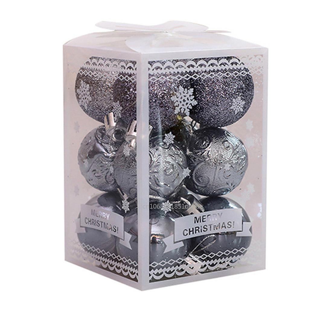 12PCS 4cm Christmas Ball Xmas Tree Balls Hanging Pendant Decoration Plastic  Xmas Party New  Accessories Ornament Decor