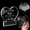 Printed Acrylic Ornament Gifts for Mom Gifts from Daughter or Son Standing Heart or Butterfly Shape Clear Acrylic Sign Mother's Day Gift for Mom