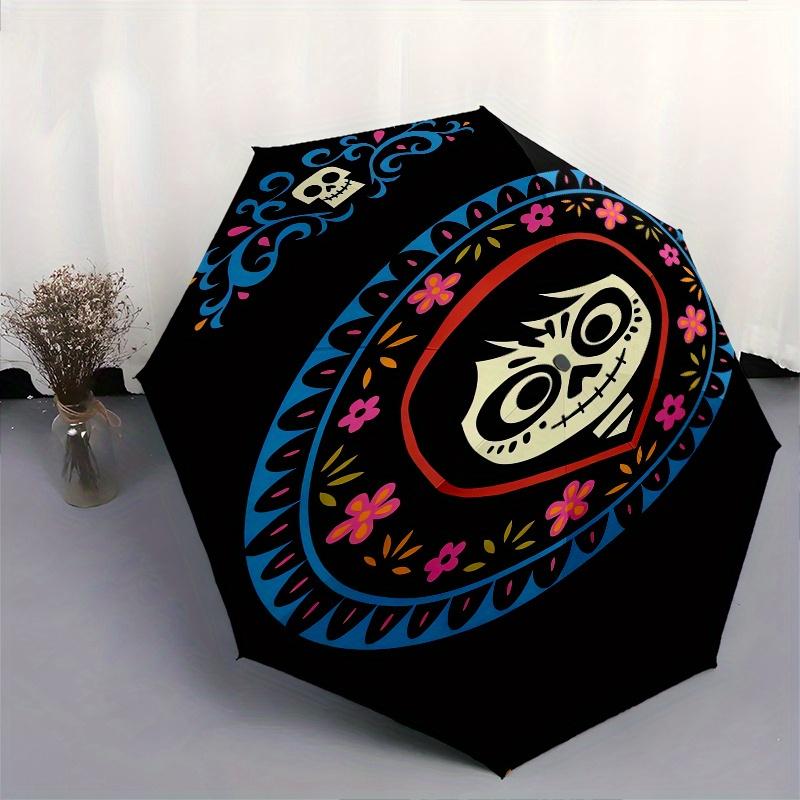 1pc Coco Automatic Folding Umbrella: Compact 8-Bone Design Cartoon Outdoor Travel Companion, Business Umbrella, Christmas Valentine's Day Bi