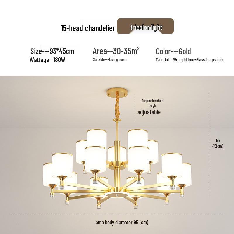 Nordic LED Chandelier: Modern Gold Dustproof Lampshade for Living Room & Dining Area