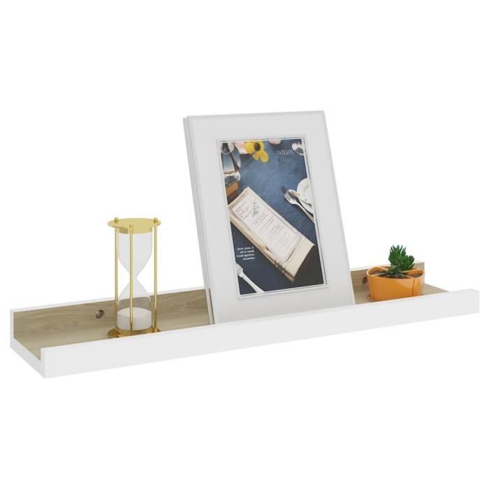 VidaXL Étagères murales 2 pcs Blanc et chêne Sonoma 40x9x3 cm