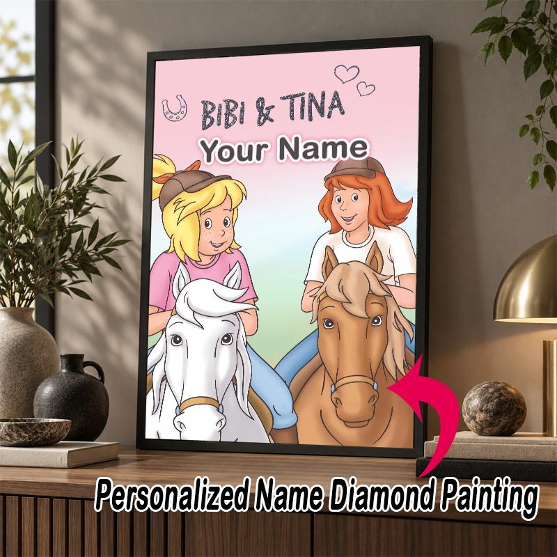 Custom Name Bibi & Tina 5D Diamond Painting Personalized Full Drill Diamond Art Kit Gift