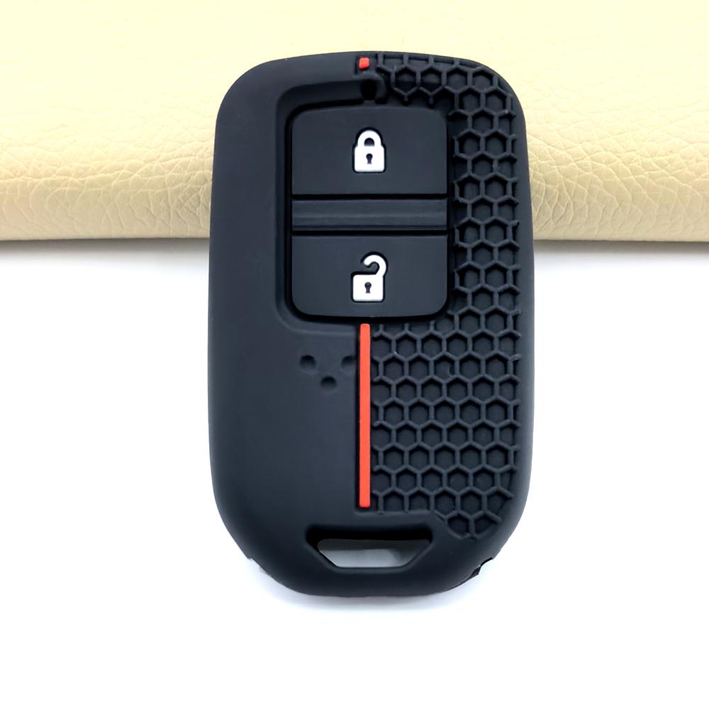 Silicone Remote Car Key Case For Honda Fit Gp5 Shuttle Gp8 Jade Vezel City Civic Jazz Brv 2 Buttons Key Cover Car Accessories