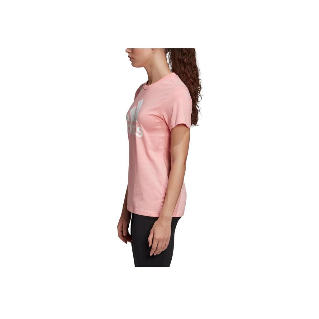 Adidas Must Have Sport Letter Round Neck Pullover Comfortable Short Sleeve T-Shirt Women T-Shirts Honor-Pink FQ3239