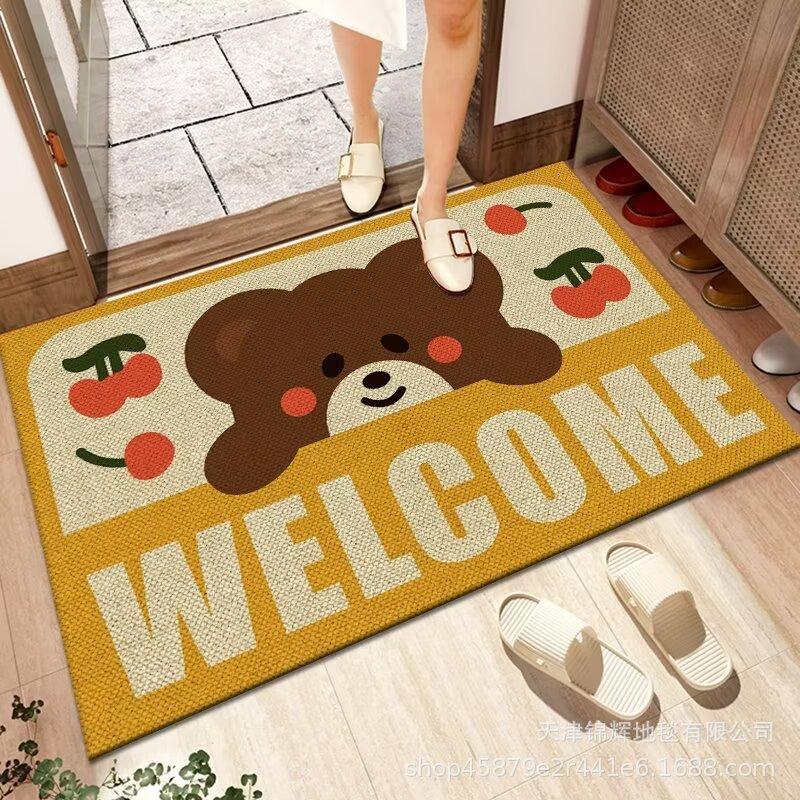 Flax Floor Mat Entry Door Bathroom Non-Slip Floor Mat Dirt-Resistant And Easy To Take Care Of Water-Absorbing, Non-Slip And Wear-Resistant Foot Mat