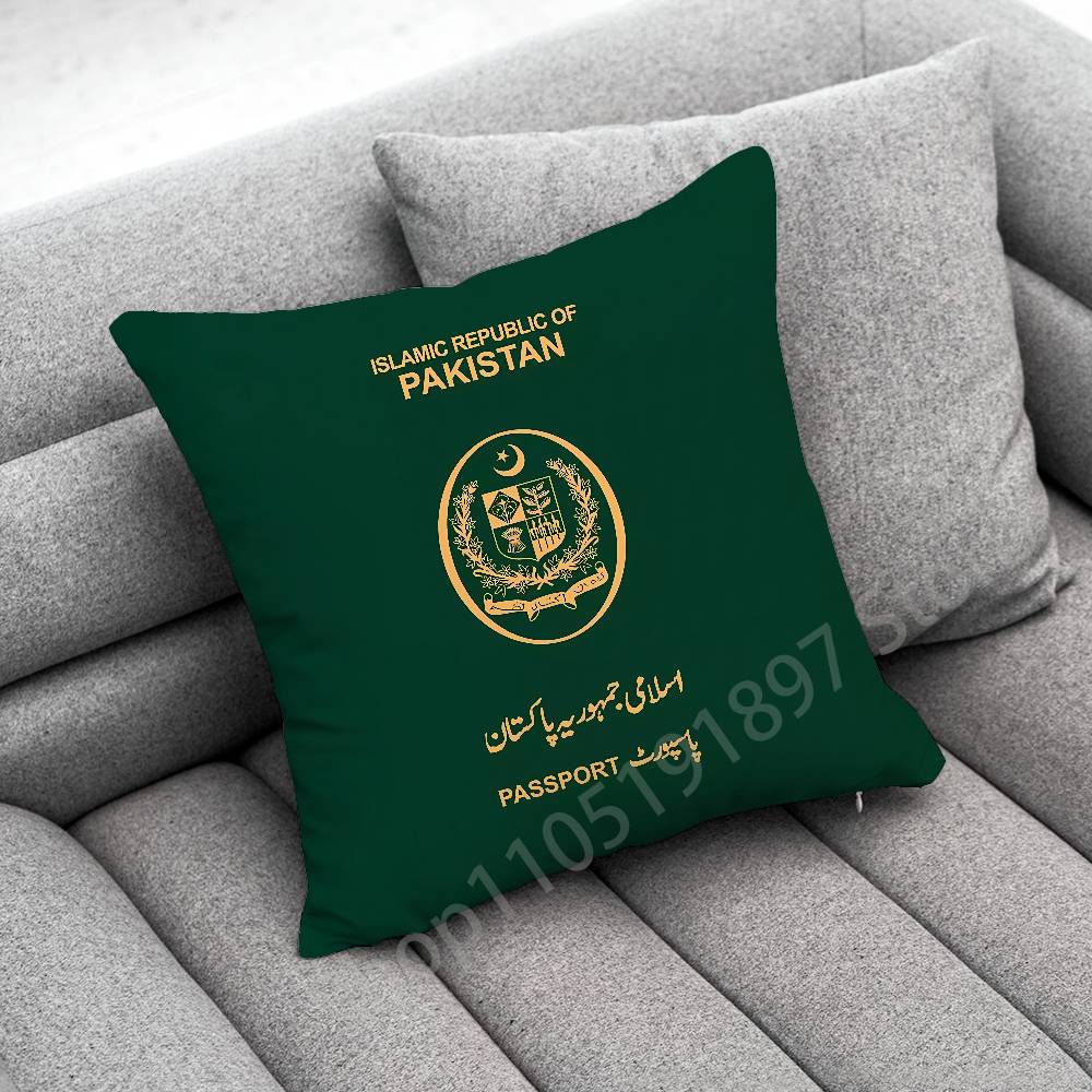 Pakistan Passport Map Flag Throw Pillow Case For 30cm 40cm 45*45cm 50cm 55cm Square Sofa Pillowcase Shell