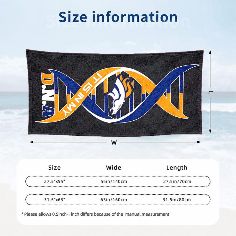 Denver Broncos Microfiber Beach Towel Quick Dry Sand Free Lightweight Beach Towels for Travel Swimming Camping