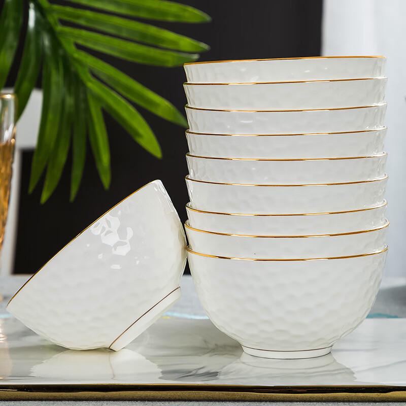 LISM Water Cube Gold-Rimmed 60-Piece Dinnerware Set