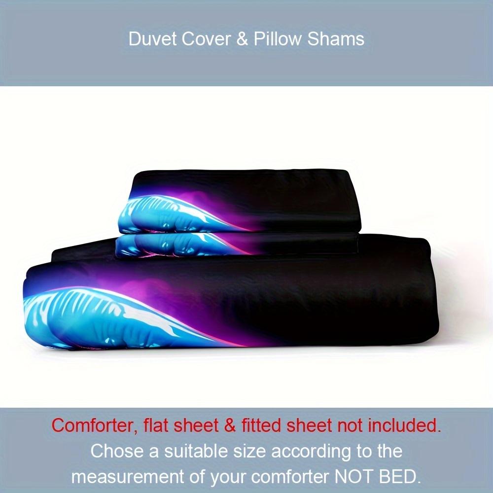 Red & Blue Lips Print All Season Bedding Set, Soft Comfortable And Breathable Duvet Cover For Bedroom Guest Room And Dorm