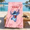 Custom Name Love Stitch Stylish Digital Printing Beach Towel Quick‑Drying Absorbent Blanket for Beach Pool Gym Travel