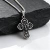Jesus Face Cross Necklace for Men,Stainless Steel Christian Religious Pendant with Box Chain,Vintage Faith Hip‑Hop Jewelry Gift
