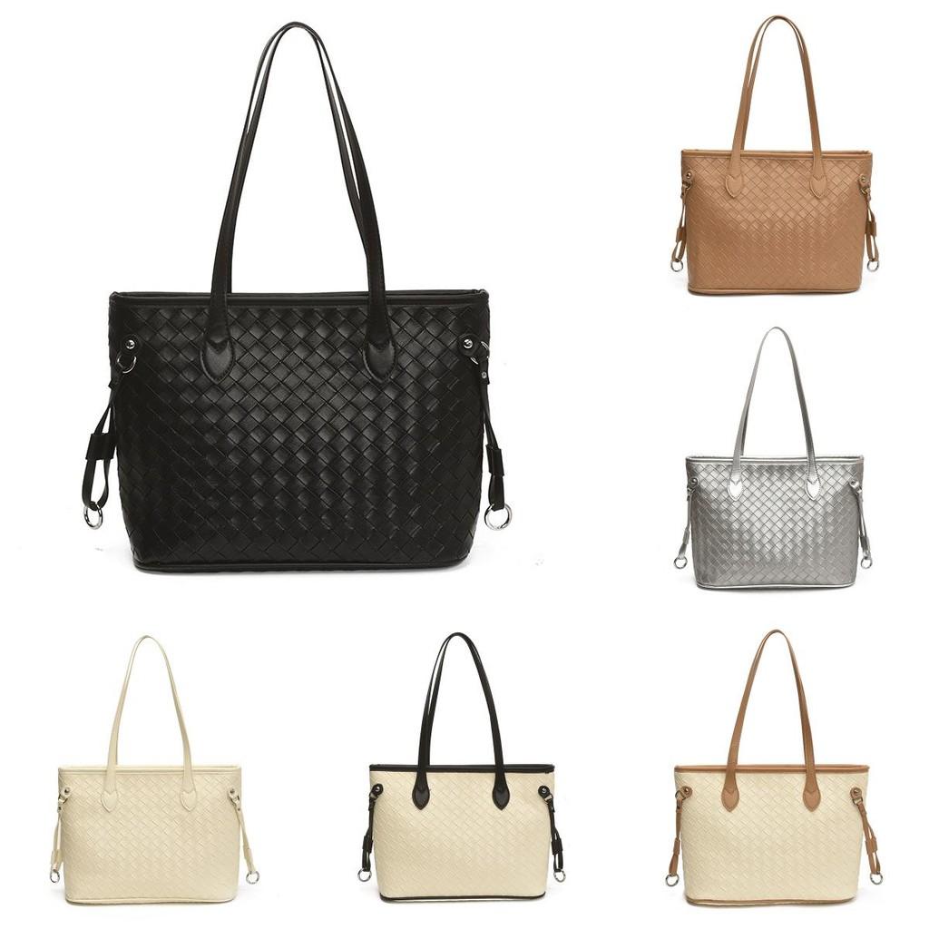 Grass City Weaving Women Bag Soft Pu Material Inner Pocket Work Bags Travel