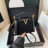 New High-end Light Luxury Crocodile Pattern Capu Lady Bag V Portable Shoulder Women's Bag