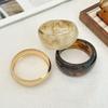 SHIXIN Vintage Brown Resin Acrylic Wide Bangle Bracelet for Women Personalized Geometry Round Thick Bangle Female Hand Jewelry