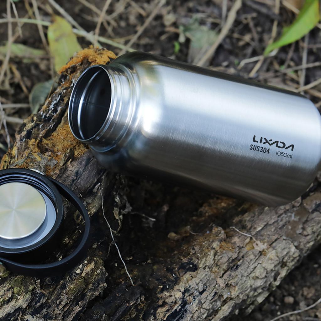 LIXADA Stainless Steel Water Bottle Leak Proof Sports Bottle with 750ml Water Cup for Outdoor Camping Hiking Sport Bottle