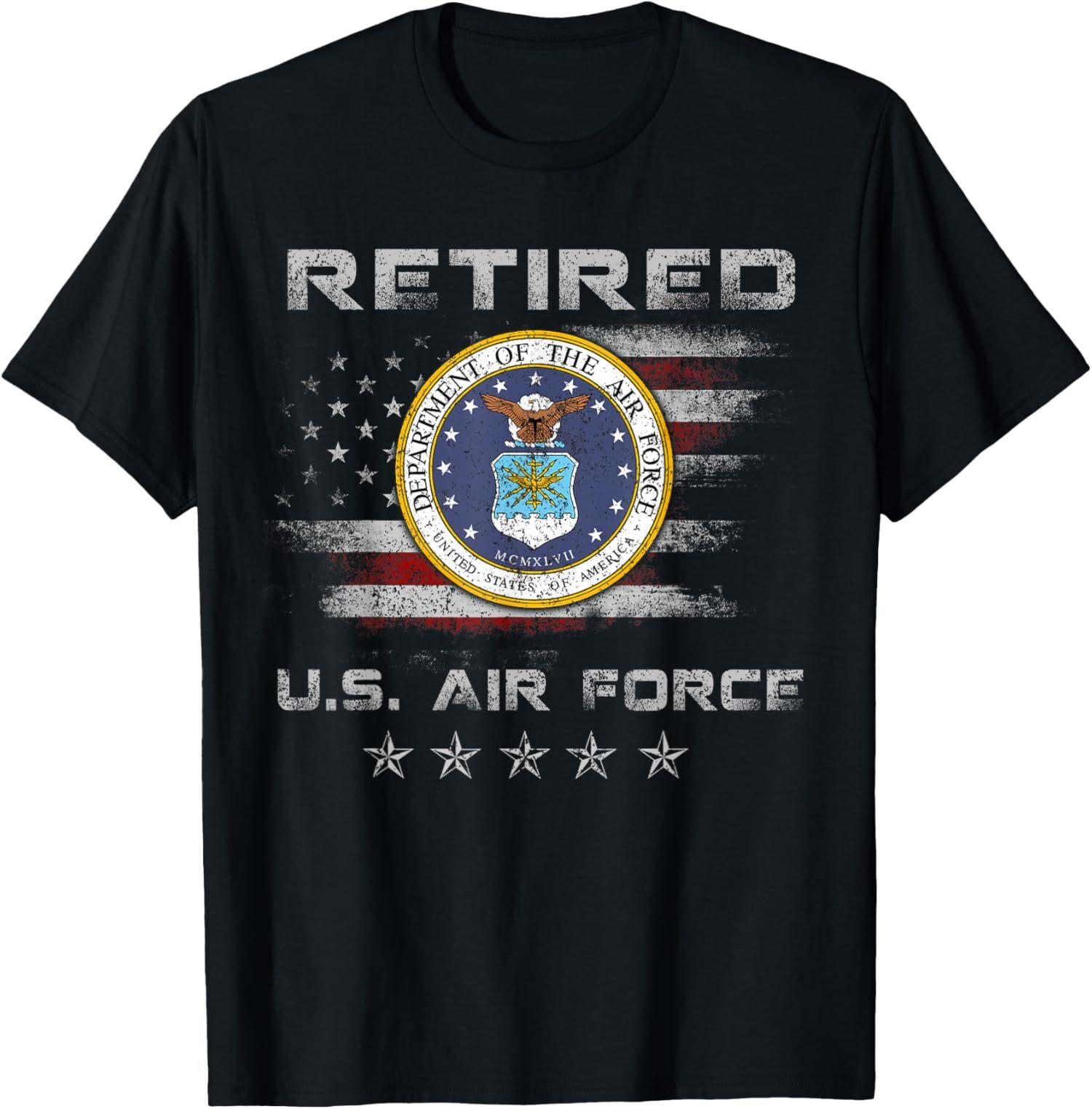 NEW LIMITED Vintage Retired US Air Force Veteran, Patriotic Gift T-Shirt XL