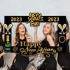 2023 Happy New Year Paper Photo Booth Props Frame Glasses Set Merry Christmas Decorations For Home Ornaments Xmas Party Supplies