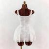 European and American new women's white lace dress square collar broadband waist bud puffy skirt
