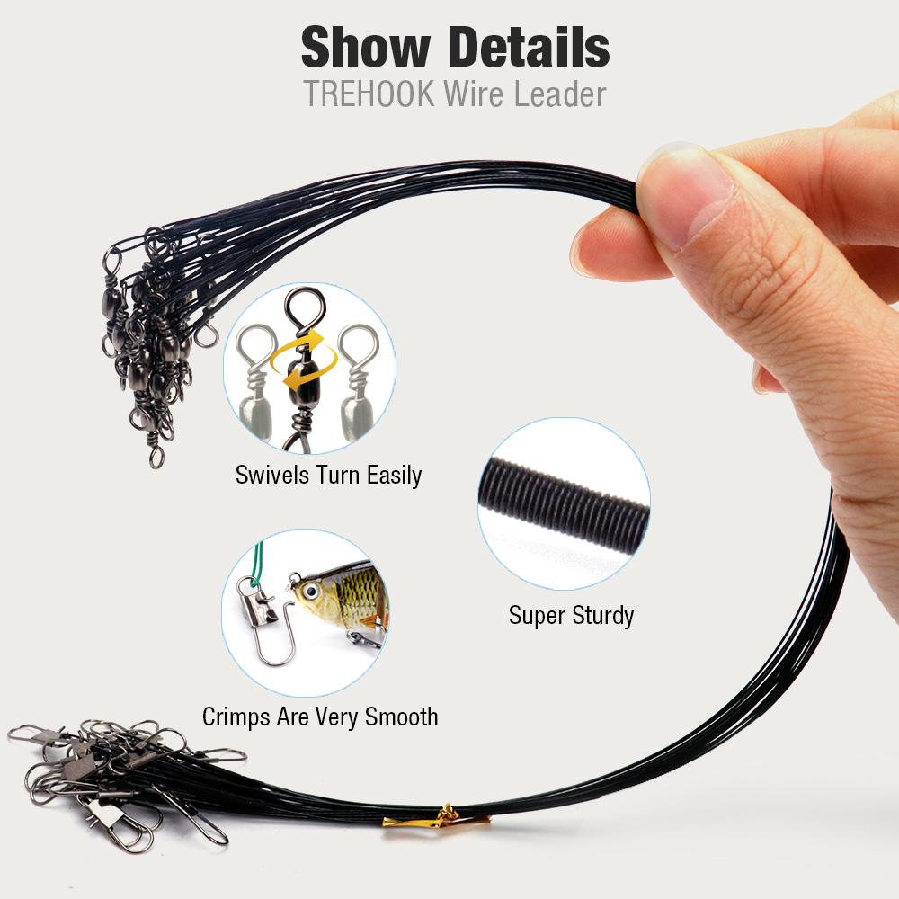 20pcs/pack 15-30cm Anti Bite Steel Fishing Line Steel Wire Leader With Swivel Lead Core Leash Wire Fishing Tackle