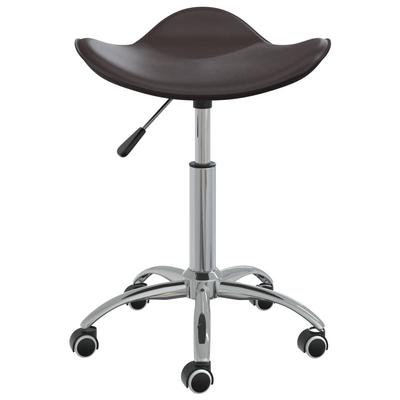 Barber Stool In Brown Artificial Leather